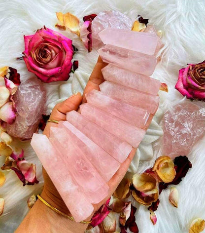 Wholesale Lot 1 Lb Natural Rose Quartz Obelisk Tower Point Crystal Natural