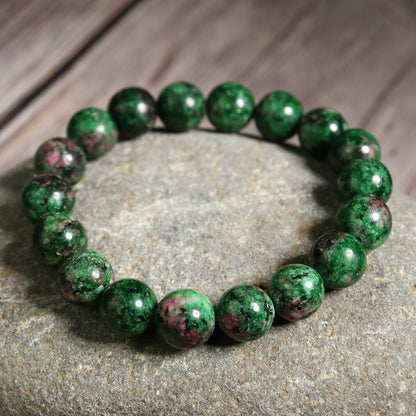 Natural Gemstone Ruby in Zoisite 8mm Beaded Healing Chakra Yoga Bracelet Gift