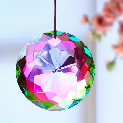 3D Suncatcher Round Pendant Crystal Shine Maker Window Hanging Prism Decor Gifts