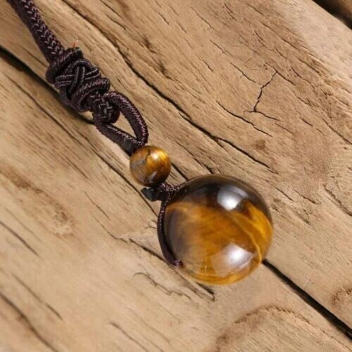 Talisman Red Tiger's Eye 16mm Bead Pendant Healing Reiki Women Men Necklace Gift