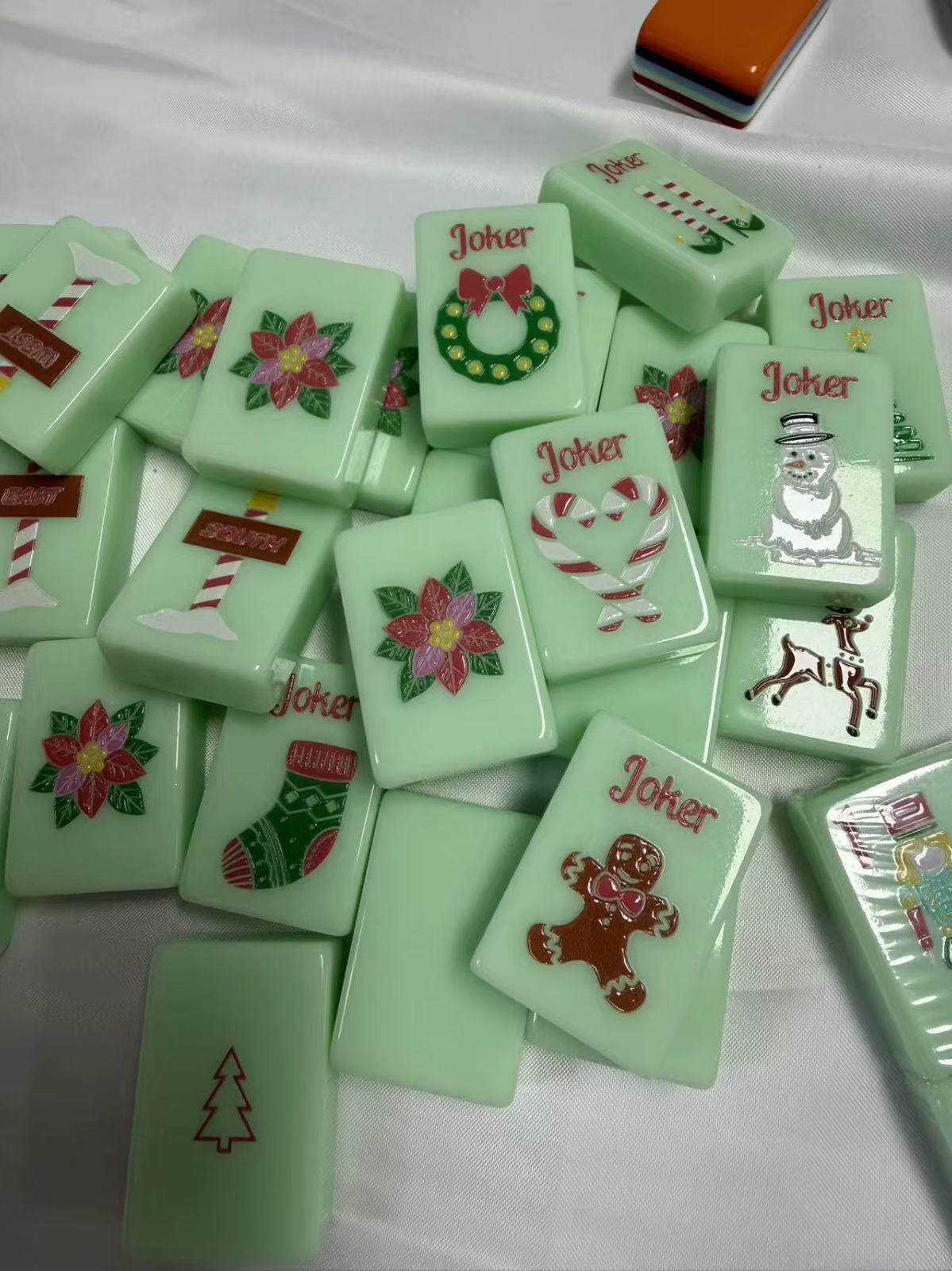 Premium American Mahjong Set 160pcs - Christmas Mint