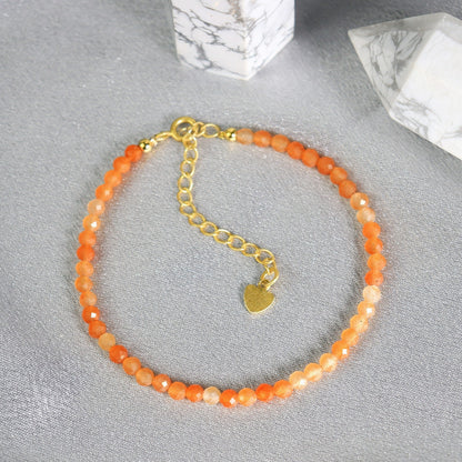 Red Aventurine 3mm Bead Healing Balance Minimalist Women Dainty Bracelet Gifts