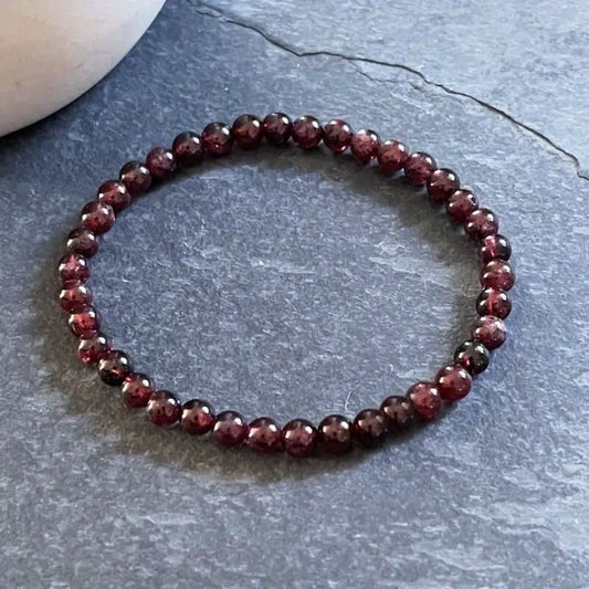 Premium Garnet 5mm Round Bead Healing Reiki Balance Women Stone Bracelet Gift