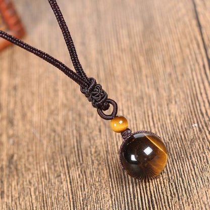 Talisman Red Tiger's Eye 16mm Bead Pendant Healing Reiki Women Men Necklace Gift