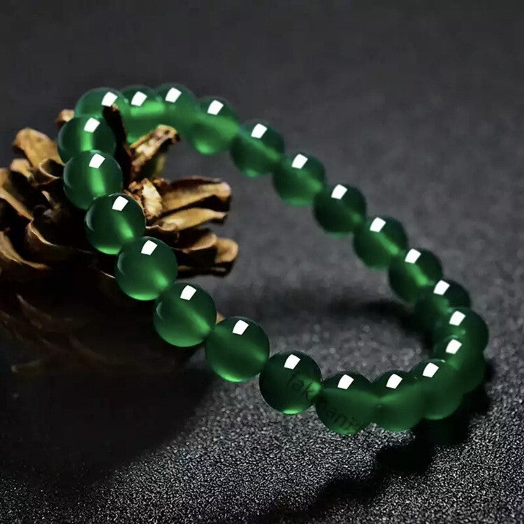Natural Green Emerald 8mm Round Bead Healing Balance Women Stretch Bracelet Gift