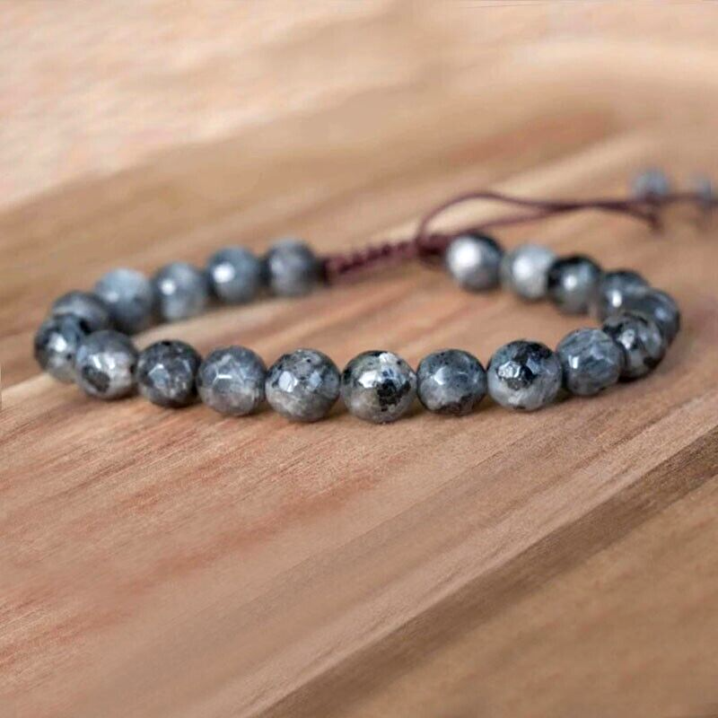 Labradorite Handmade Faceted Bead Healing Empath Protection Chakra Bracelet Gift
