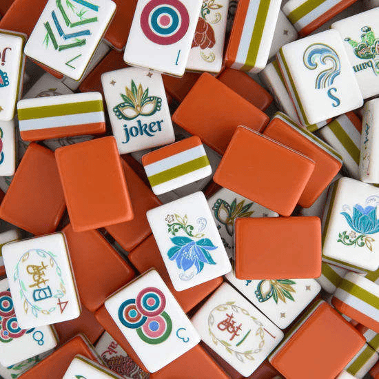 Engraved American Mahjong Tiles  set ,Premium 4 layered Orange Sierr@
