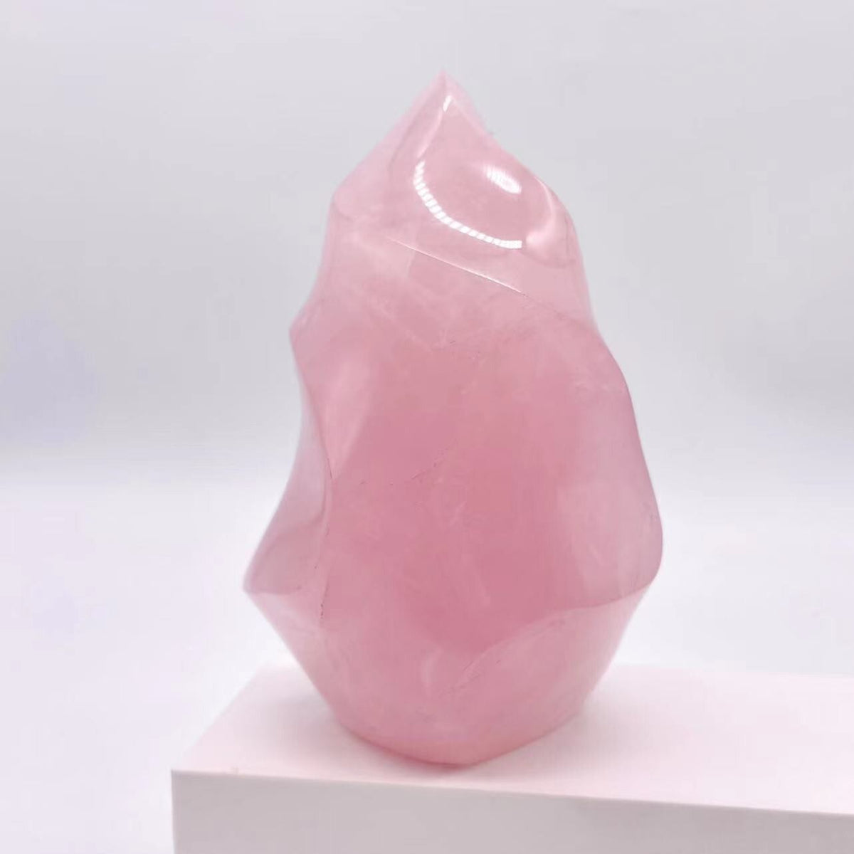 Natural Rose Quartz Flame Tower Polished Crystal Flame Home Decor Crystal Gifts