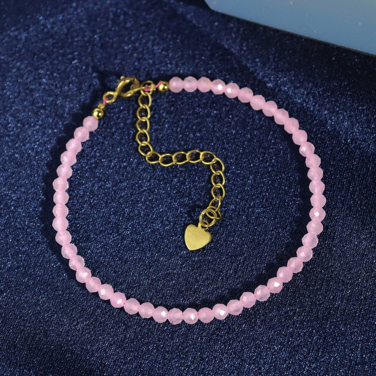 Rose Quartz Beads Gemstone Healing Protection Anxiety Relief Women Bracelet Gift