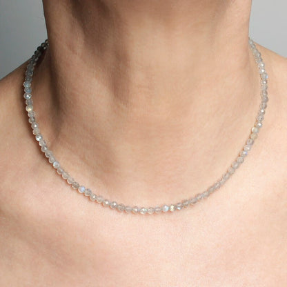 Labradorite Beaded Choker Healing Reiki Dainty Women Boho Crystal Necklace Gifts