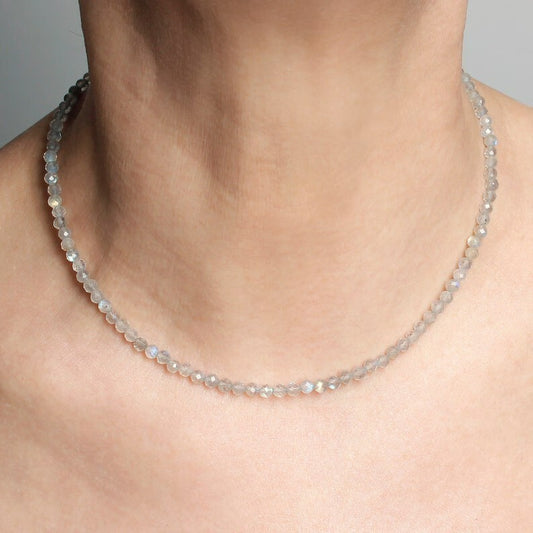 Labradorite Beaded Choker Healing Reiki Dainty Women Boho Crystal Necklace Gifts