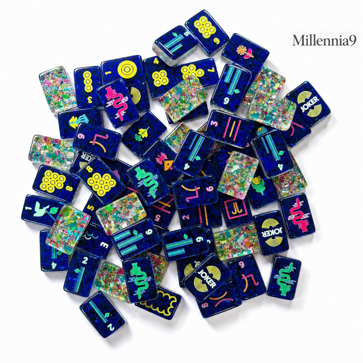 Premium American Mahjong Set 160pcs Rainbow Confetti Acrylic Game Tiles Free Bag