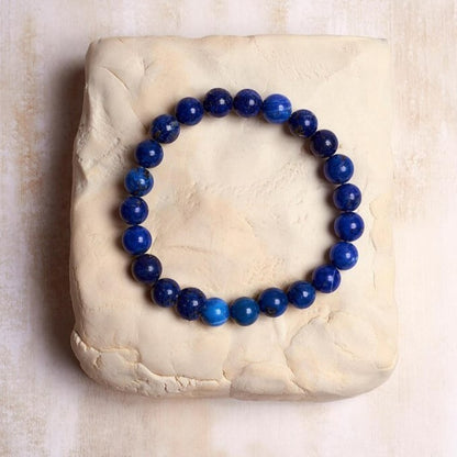 Women Blue Friendship Bracelet Lapis Lazuli Crystal 8mm Beads Healing Bracelet