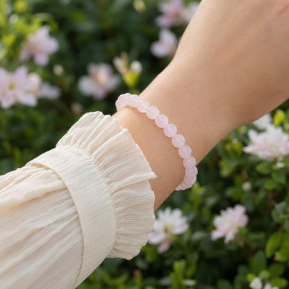 5pcs Natural Rose Quartz 8mm Beaded Healing Infused Reiki Women Bracelet Gift