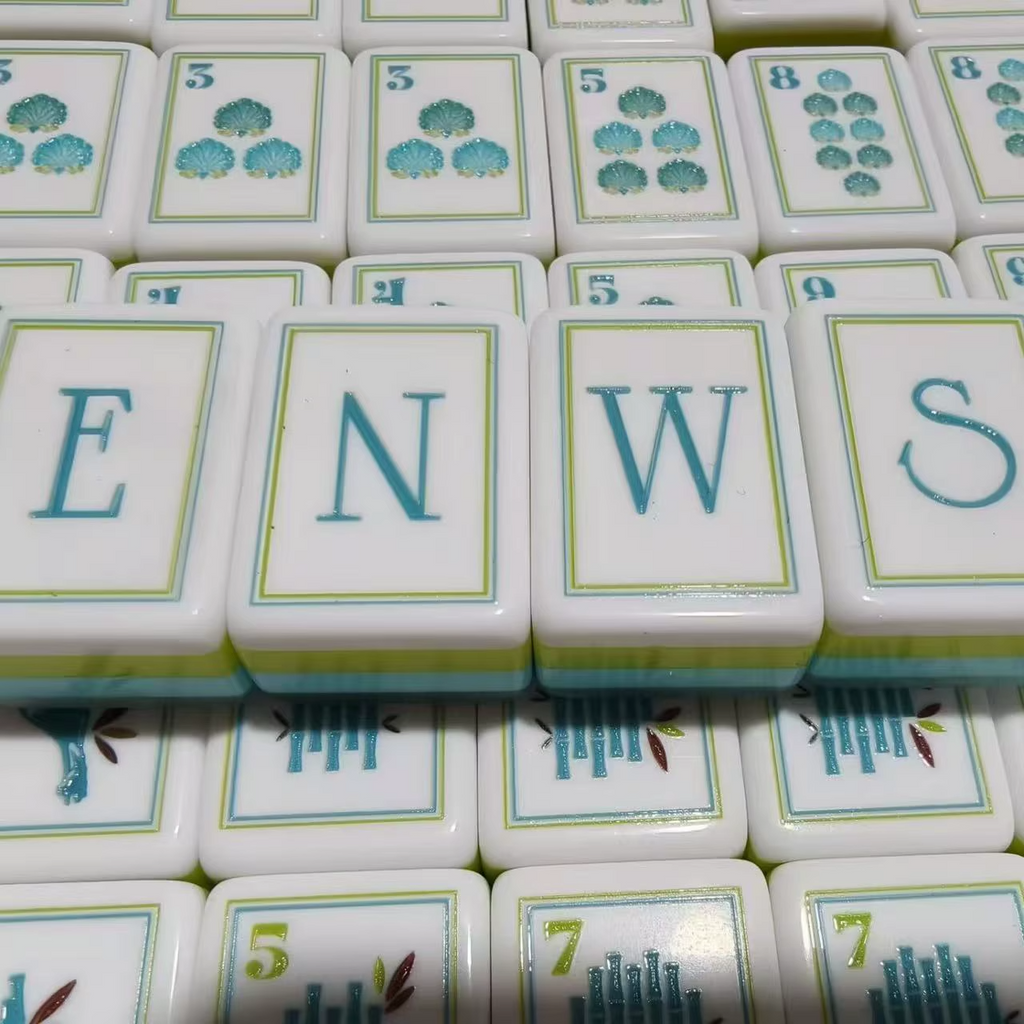Engraved American Mahjong Tiles  set ,160 Aqua Pearl Coast tiles watch video
