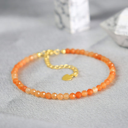 Red Aventurine 3mm Bead Healing Balance Minimalist Women Dainty Bracelet Gifts