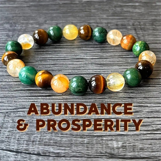Tiger Eye Green Aventurine Citrine Beads 8mm Stretch Lucky Healing Bracelet Gift