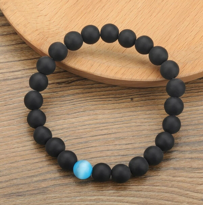 Black Onyx 8mm Beads Healing Chakra Strength Protection Women Men Bracelet Gifts