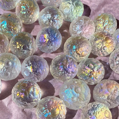 Angel Aura Quartz Full Moon Healing Crystal Carving Sphere Home Car Decor Gifts