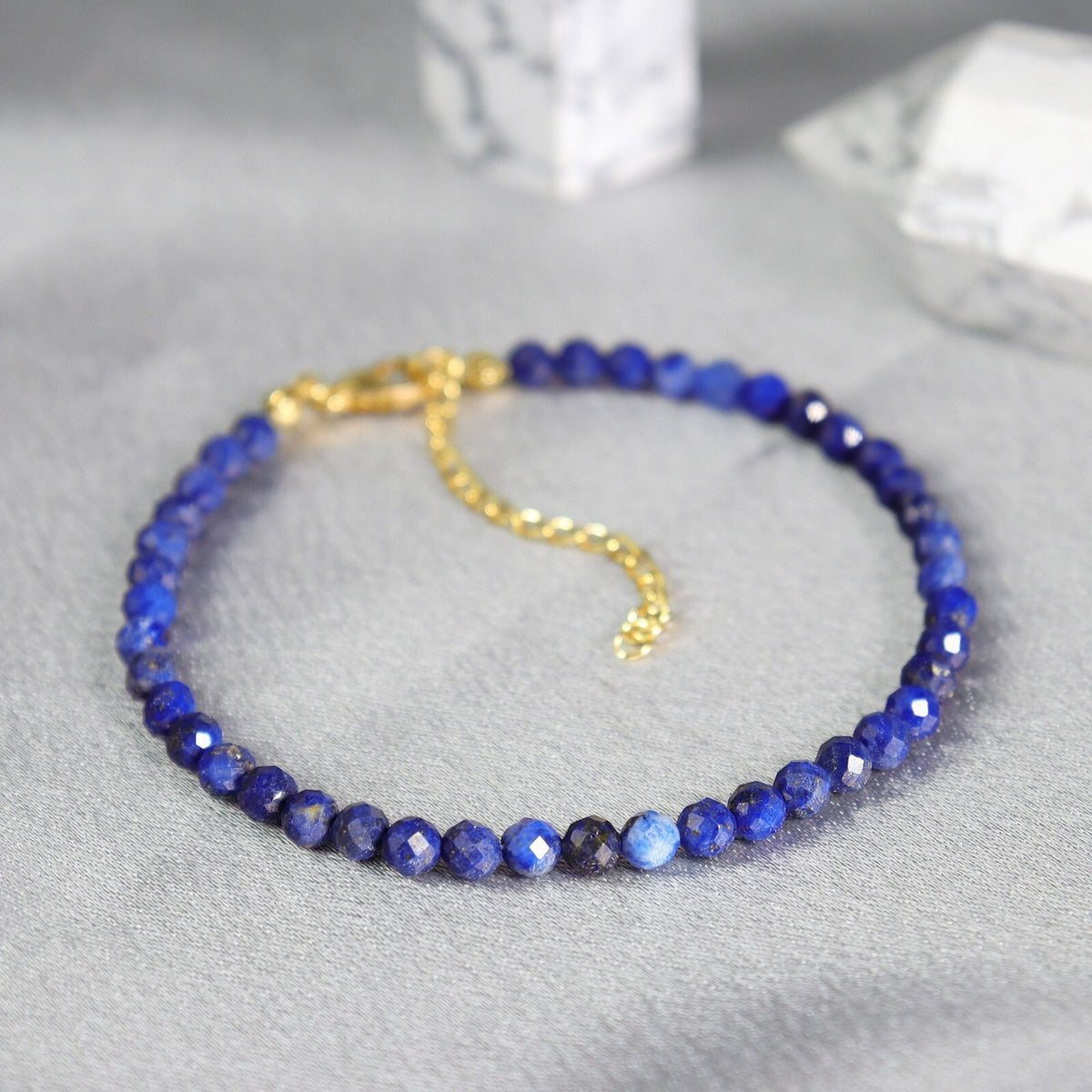 Women Blue Friendship Bracelet Crystal Gemstone Healing Protection Bracelet Gift