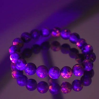 5pcs Yooperlite 8mm Beads UV Reactive Fluorescent Glowing Healing Bracelets SET