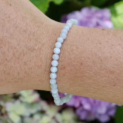 Aquamarine Blue Crystal 4mm Beads Healing Balance Stretch Women Bracelet Gifts