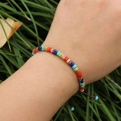Sea Sediment Jasper Tibetan Beads Healing Calming 7 Chakra Dainty Bracelet Gift