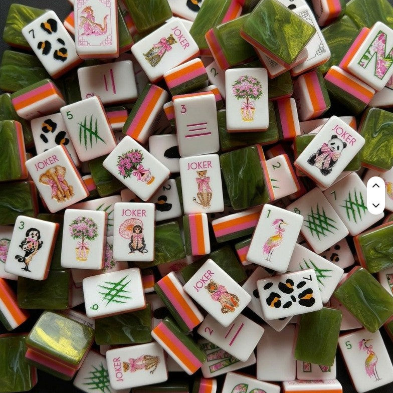 Engraved American Mahjong Tiles set 160 4 layered Wild One panda