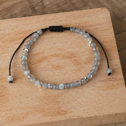 Labradorite Gemstone Beads Healing Reiki Dainty Minimalist Women Bracelet Gifts