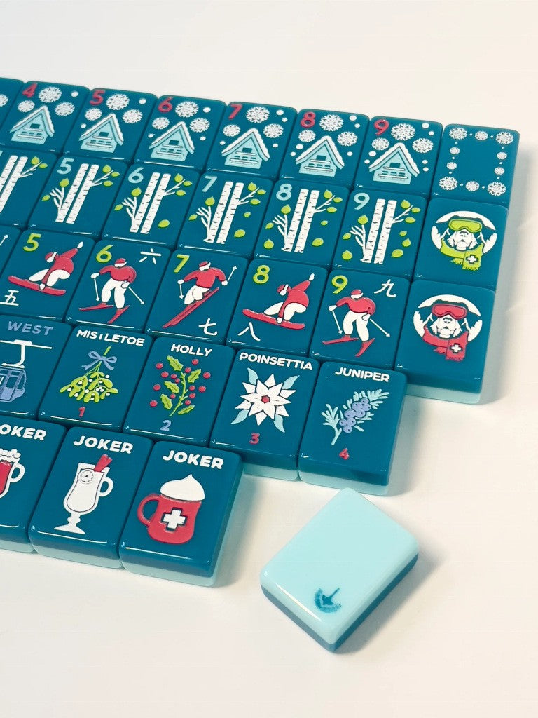 New Luxury Winter Skiing American Mahjong 160 Tiles Set + Free Storage Bag Gift