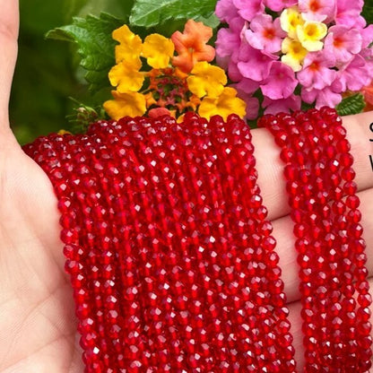 Red Spinel Beaded Choker 2mm Beads Crystal Dainty Healing Women Boho Necklace