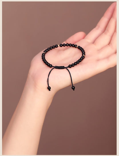 Obsidian 4mm Beads Healing Reiki Protection Talisman Women Dainty Bracelet Gifts
