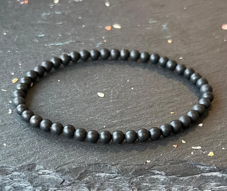 Shungite bracelet 4 mm beads gemstone bracelet Healing EMF Protection Bracelet