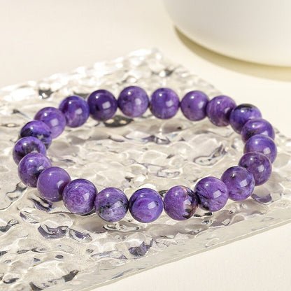 Genuine Charoite Crystal Balance Round 8MM Bead Healing Protection Bracelet Gift