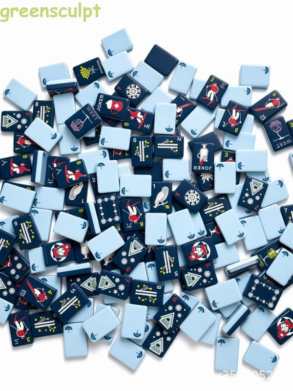 Ski & Winter Themed Acrylic American Mahjong Set, 160 Tiles Free delivery