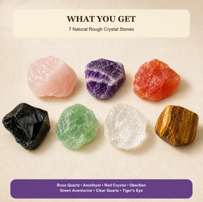 7 chakra natural rough stones set 7pcs natural Healing gemstones for meditation