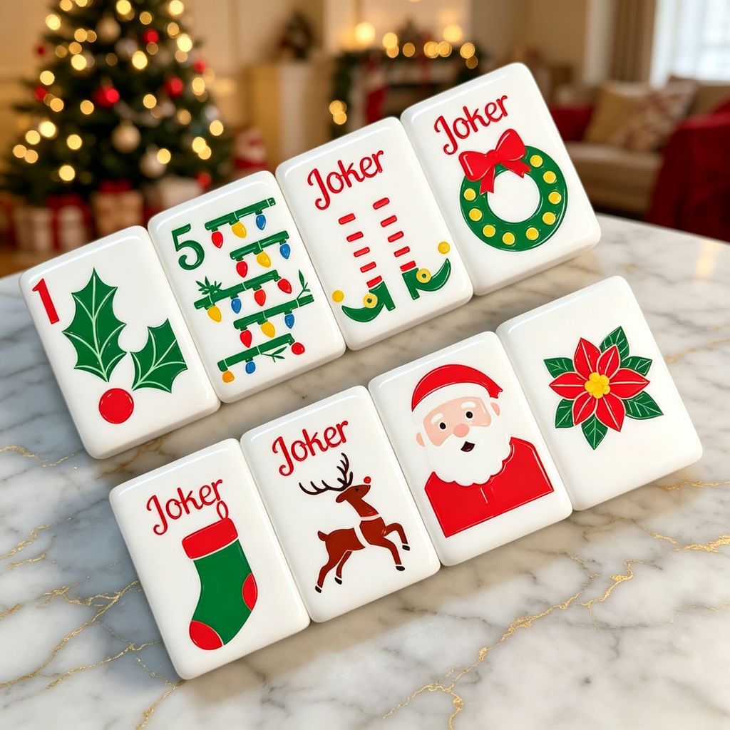 Christmas Modern Foldable Portable Luxury American Mahjong Tile Set 160 Pcs