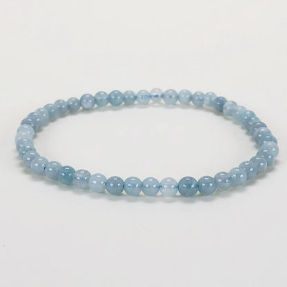 Aquamarine Blue Crystal 4mm Beads Healing Balance Stretch Women Bracelet Gifts