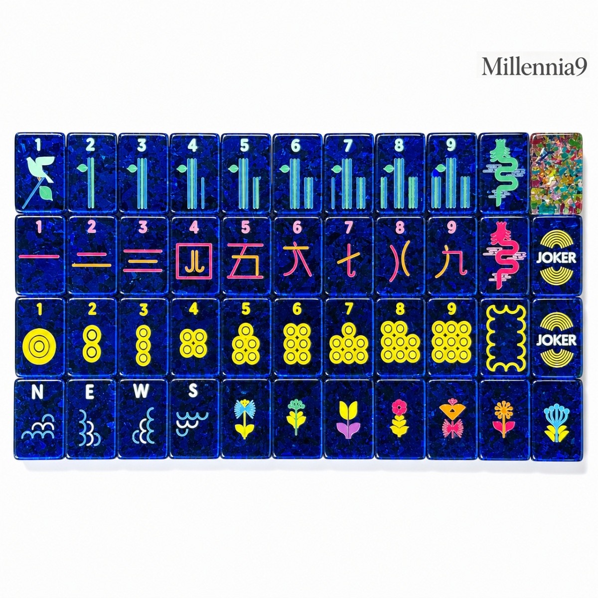 Premium American Mahjong Set 160pcs Rainbow Confetti Acrylic Game Tiles Free Bag