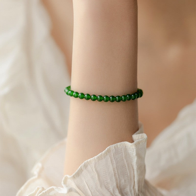 Premium 4mm Emerald Beaded Healing Emotional Balance Reiki Women Bracelet Gifts
