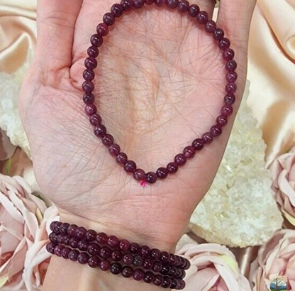 Premium Garnet 5mm Round Bead Healing Reiki Balance Women Stone Bracelet Gift