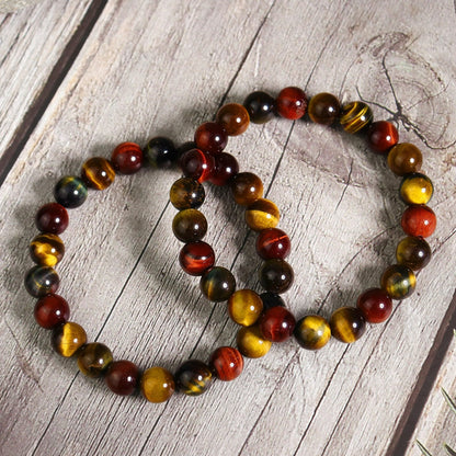 Natural Crystal Gemstone Tiger Eye 8mm Beads Healing Women Men Bracelet Gift