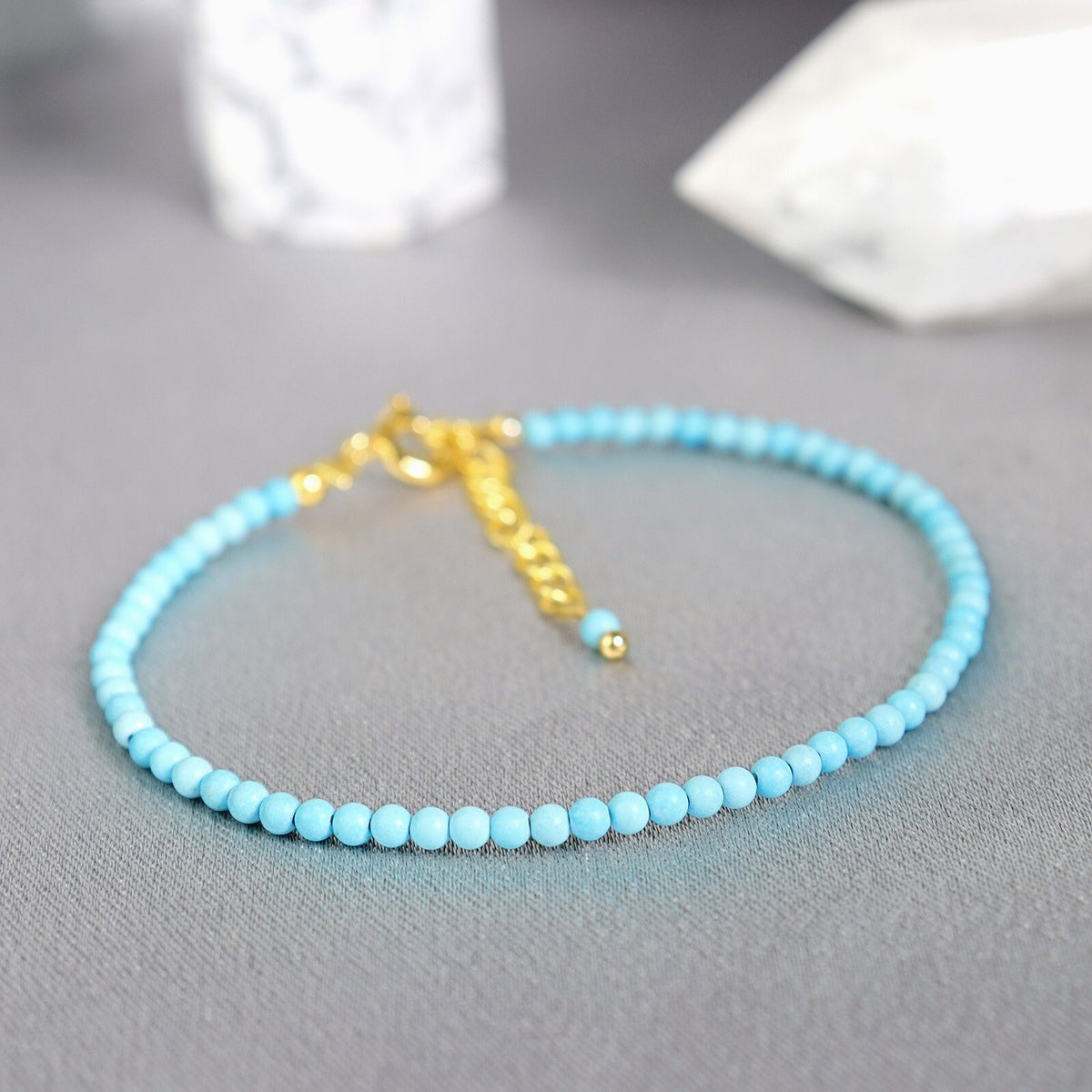 Natural Turquoise Beaded Minimalist Dainty Healing Balance Women Bracelet Gifts