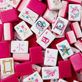 Engraved American Mahjong Tiles  set . Glitter themed acrylic engraved