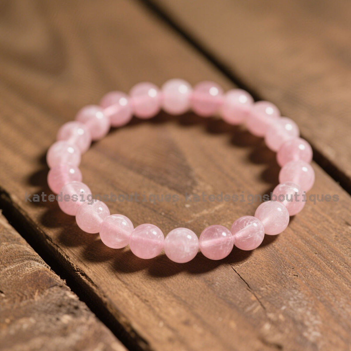 5pcs Natural Rose Quartz 8mm Beaded Healing Infused Reiki Women Bracelet Gift