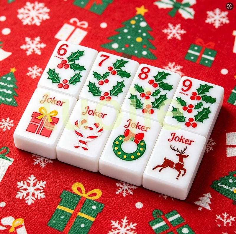 Christmas Modern Foldable Portable Luxury American Mahjong Tile Set 160 Pcs