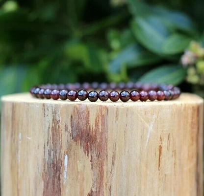 Premium Garnet 5mm Round Bead Healing Reiki Balance Women Stone Bracelet Gift