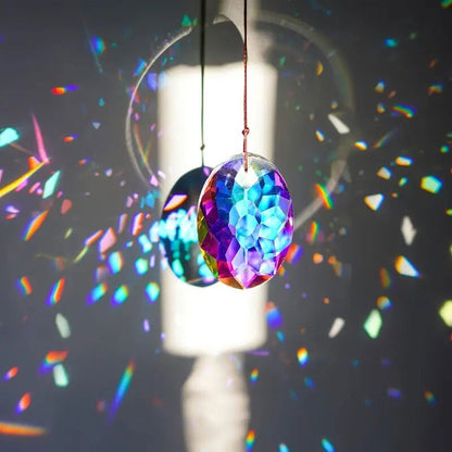 3D Suncatcher Round Pendant Crystal Shine Maker Window Hanging Prism Decor Gifts