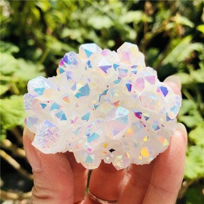 Angel Aura Quartz Crystal Cluster Healing Reiki Home Office Car Decor Ornament