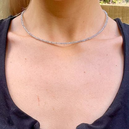 Labradorite Beaded Choker Healing Reiki Dainty Women Boho Crystal Necklace Gifts